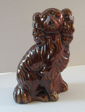 Load image into Gallery viewer, SINGLE: ANTIQUE 19th Century Miniature Treacle Glaze Staffordshire Dog

