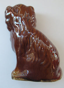 SINGLE: ANTIQUE 19th Century Miniature Treacle Glaze Staffordshire Dog