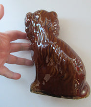 Load image into Gallery viewer, SINGLE: ANTIQUE 19th Century Miniature Treacle Glaze Staffordshire Dog
