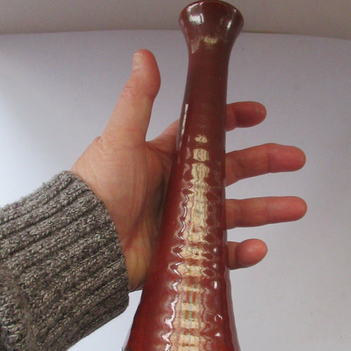 1970s BRITISH Studio Pottery Vase. Chimney Vase by Mike Labrum Spiral Pottery