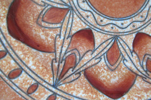 1930s Charlotte Rhead Crown Ducal Lotus Leaves Pattern Wall Charger