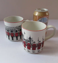 Load image into Gallery viewer, 1980s MIDWINTER POTTERY. Rare LONDON SCENES Mugs. Guardsmen at Buckingham Palace, London
