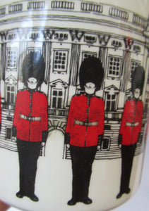 1980s MIDWINTER POTTERY. Rare LONDON SCENES Mugs. Guardsmen at Buckingham Palace, London