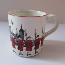 Load image into Gallery viewer, 1980s MIDWINTER POTTERY. Rare LONDON SCENES Mugs. Beefeaters at the Tower of London
