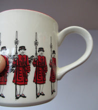 Load image into Gallery viewer, 1980s MIDWINTER POTTERY. Rare LONDON SCENES Mugs. Beefeaters at the Tower of London
