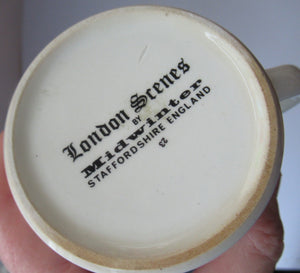 1980s MIDWINTER POTTERY. Rare LONDON SCENES Mugs. Beefeaters at the Tower of London