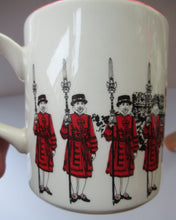 Load image into Gallery viewer, 1980s MIDWINTER POTTERY. Rare LONDON SCENES Mugs. Beefeaters at the Tower of London
