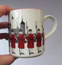 Load image into Gallery viewer, 1980s MIDWINTER POTTERY. Rare LONDON SCENES Mugs. Beefeaters at the Tower of London
