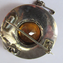 Load image into Gallery viewer, Antique SCOTTISH VICTORIAN SILVER &amp; Agate Hardstone Brooch or Pin. Old Red Leather Box
