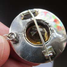 Load image into Gallery viewer, Antique SCOTTISH VICTORIAN SILVER &amp; Agate Hardstone Brooch or Pin. Old Red Leather Box

