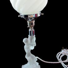 Load image into Gallery viewer, 1930s Walther &amp; Sohne German Art Deco Frosted Glass Nude Table Lamp
