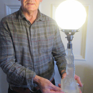 1930s Walther & Sohne German Art Deco Frosted Glass Nude Table Lamp