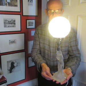 1930s Walther & Sohne German Art Deco Frosted Glass Nude Table Lamp