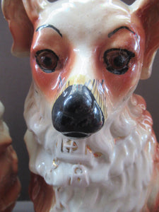 Victorian Bo'ness Chimney Spaniels Dogs Antique Staffordshire Wally Dugs