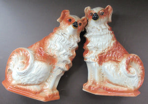 Victorian Bo'ness Chimney Spaniels Dogs Antique Staffordshire Wally Dugs