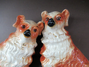 Victorian Bo'ness Chimney Spaniels Dogs Antique Staffordshire Wally Dugs