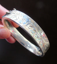 Load image into Gallery viewer, 1960s SOLID SILVER Hinged Silver Cuff Bracelet or Bangle
