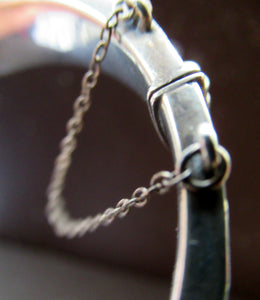 1960s SOLID SILVER Hinged Silver Cuff Bracelet or Bangle