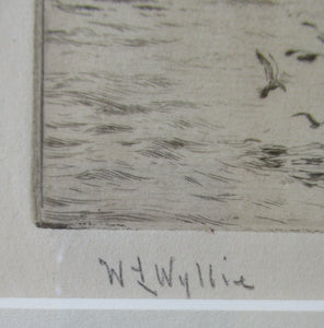 ORIGINAL ETCHING: William Lionel Wyllie (1851 – 1931) HMS Orion. Pencil Signed 