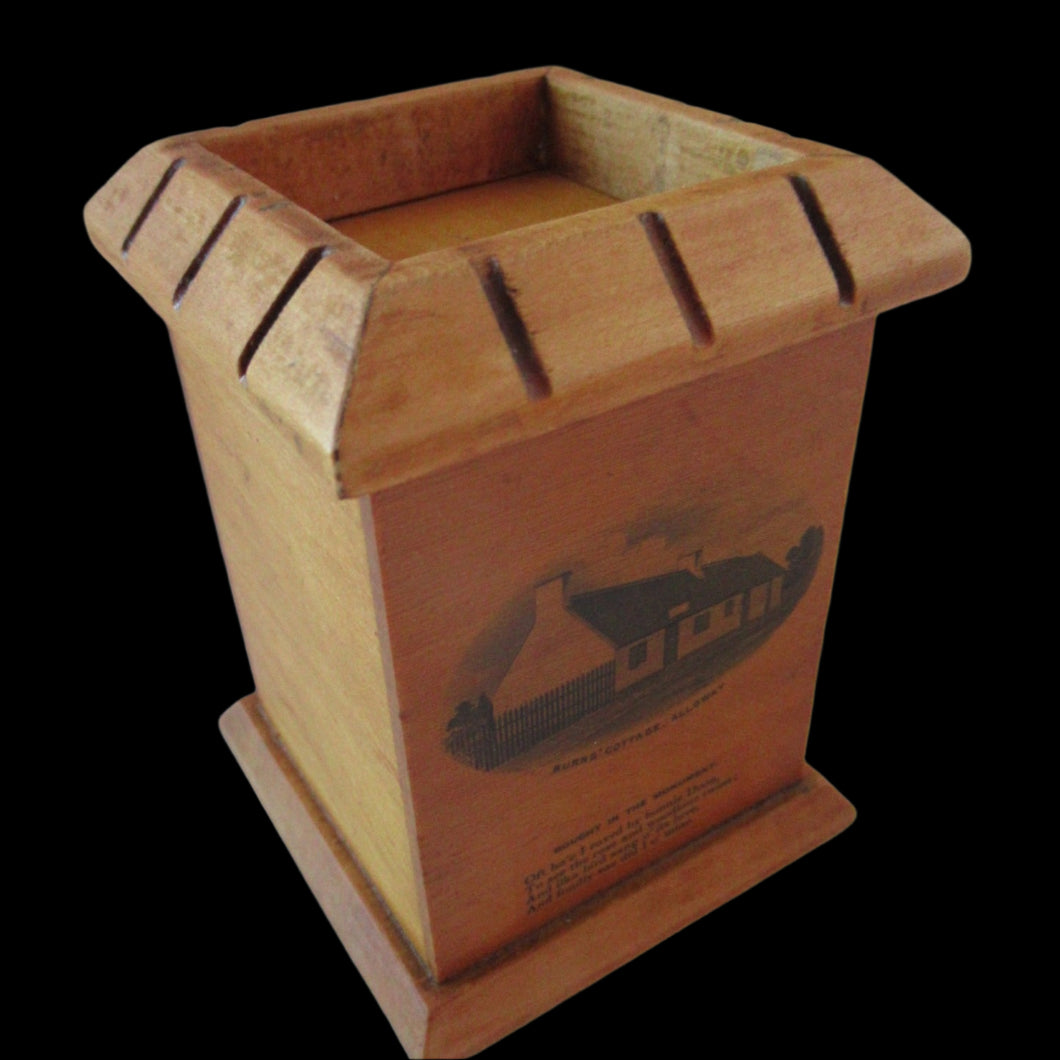 Antique Mauchline Money Box Bank. Robert Burns Cottage