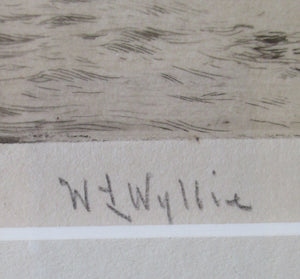 ORIGINAL ETCHING: William Lionel Wyllie (1851 – 1931) HMS Orion. Pencil Signed 