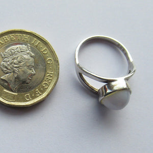 Vintage Scottish Silver Ring with Moonstone.  Size K