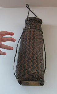 Antique 1940s African Woven Quiver Arrows or Gourd Carrier
