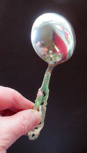 Load image into Gallery viewer, Brodrene Mylius Designer. Vintage Norwegian 830S Silver Spoon. With bird touch mark and Letters NM
