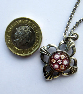 Vintage 1970s Scottish Tiny Millefiori Paperweight Pendant by Caithness Glass