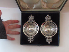 Load image into Gallery viewer, 1901 Victorian Sterling Silver Bon Bon Dishes with Angel Head Handles
