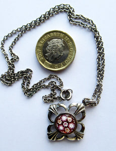 Vintage 1970s Scottish Tiny Millefiori Paperweight Pendant by Caithness Glass