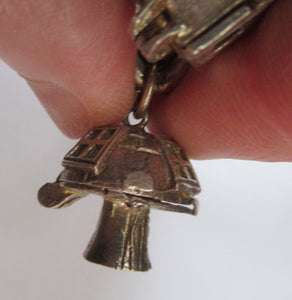 Heavy Weight. Vintage Silver Bracelet with 19 Quality Charms. Hallmarked Padlock Catch