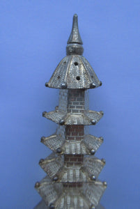 Beautifully Modelled Antique Chinese Export MINIATURE Solid Silver Pagoda Pepper Pot