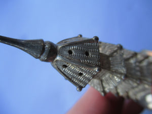Beautifully Modelled Antique Chinese Export MINIATURE Solid Silver Pagoda Pepper Pot