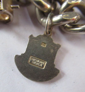 Heavy Weight. Vintage Silver Bracelet with 19 Quality Charms. Hallmarked Padlock Catch
