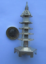 Load image into Gallery viewer, Beautifully Modelled Antique Chinese Export MINIATURE Solid Silver Pagoda Pepper Pot
