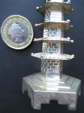 Load image into Gallery viewer, Beautifully Modelled Antique Chinese Export MINIATURE Solid Silver Pagoda Pepper Pot
