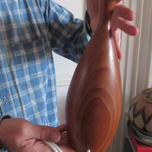 Load image into Gallery viewer, Vintage 1960s Turned Solid Teak Table Lamp
