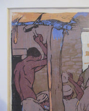 Load image into Gallery viewer, 1920s Mabel Royds Colour Woodcut The Forge, India
