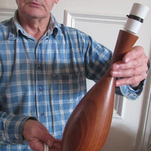 Load image into Gallery viewer, Vintage 1960s Turned Solid Teak Table Lamp
