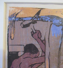 Load image into Gallery viewer, 1920s Mabel Royds Colour Woodcut The Forge, India
