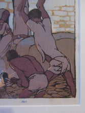 Load image into Gallery viewer, 1920s Mabel Royds Colour Woodcut The Forge, India
