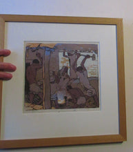 Load image into Gallery viewer, 1920s Mabel Royds Colour Woodcut The Forge, India
