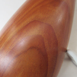 Vintage 1960s Turned Solid Teak Table Lamp