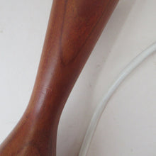 Load image into Gallery viewer, Vintage 1960s Turned Solid Teak Table Lamp
