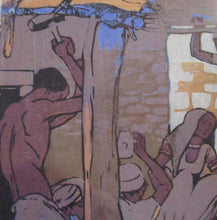 Load image into Gallery viewer, 1920s Mabel Royds Colour Woodcut The Forge, India
