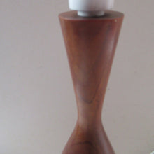 Load image into Gallery viewer, Vintage 1960s Turned Solid Teak Table Lamp
