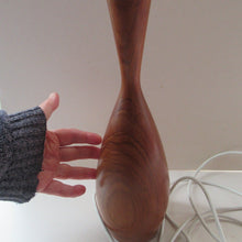 Load image into Gallery viewer, Vintage 1960s Turned Solid Teak Table Lamp
