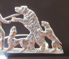 Load image into Gallery viewer, Antique Scottish Silver. 1890s Hamilton &amp; Inches Hallmarked Menu Holder: BEAR HUNT
