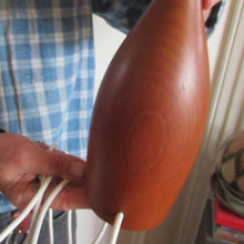 Load image into Gallery viewer, Vintage 1960s Turned Solid Teak Table Lamp
